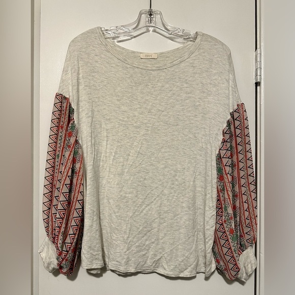 ODDY gray long balloon sleeve top size M - Picture 1 of 9